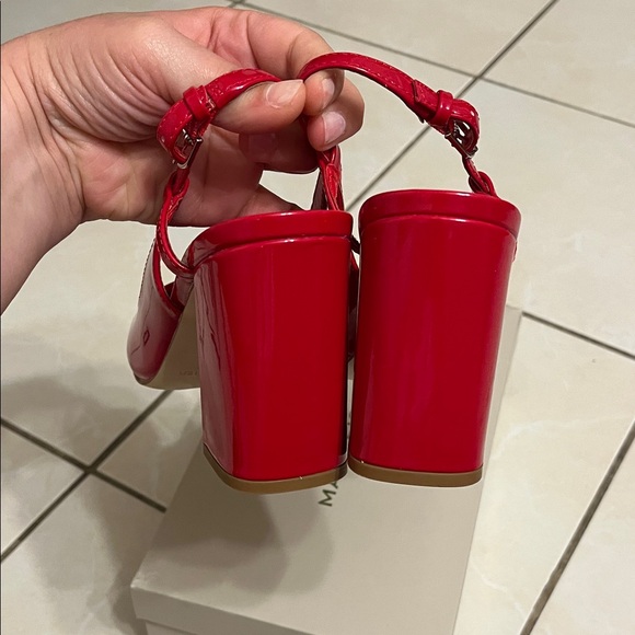Marc Fisher Glossy Red Slingback Heels - Picture 9 of 11